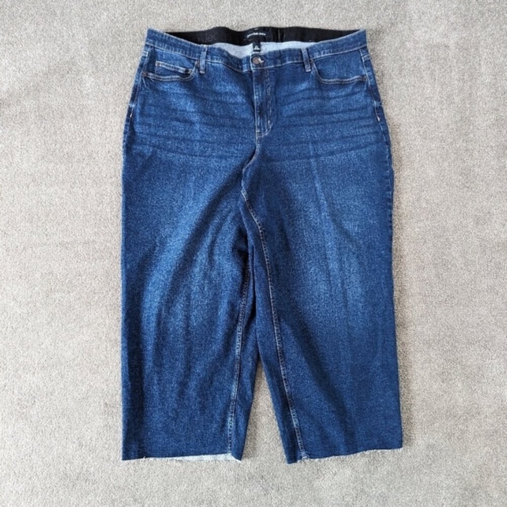 Calvin Klein Jeans High Rise Wide Leg Raw Hem Jeans Size 22W